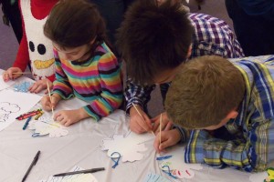 At the crafts table